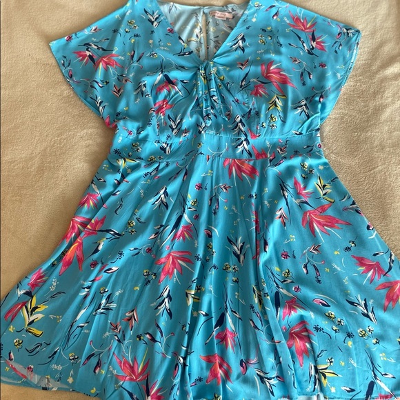 In Every Story Floral A-Line Tie Front Dress - Size 2X - Picture 8 of 13